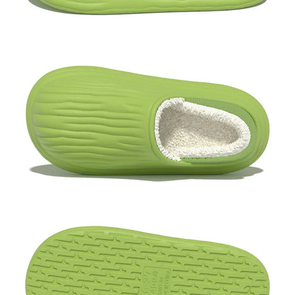Winter Warm Women Slippers Casual Non-slip Plush Flats Home Waterproof Non-Slip Shoes Indoor Outdoor Thick Platform House Slides