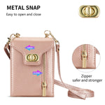 Zipper Wallet Crossbody  Phone Case for Samsung Galaxy Z Flip 6 5 4 3 Flip6 Flip5 Flip4 Flip3 5G with Card Holder Leather Cover