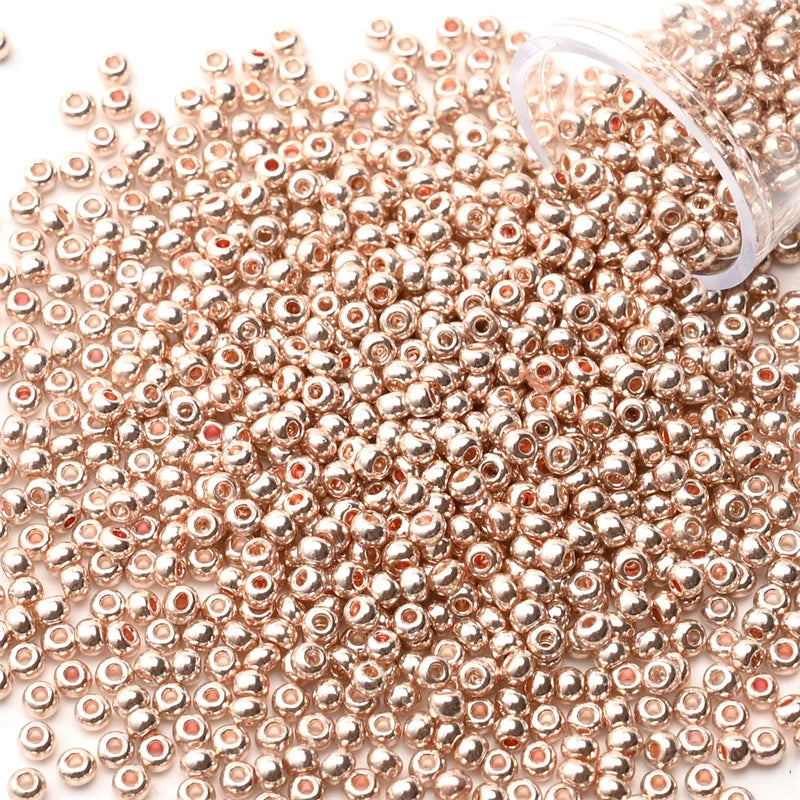 12Grams/Tube 2mm Metallic Seed Beads Japanese Round Glass Seedbeads For DIY Needlework Dress Adornment Sewing 1200pcs