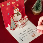5/1PCS 3D Pop UP Christmas Greeting Cards with Envelope Friend Family Blessing Postcard Birthday New Year Christmas Decoration