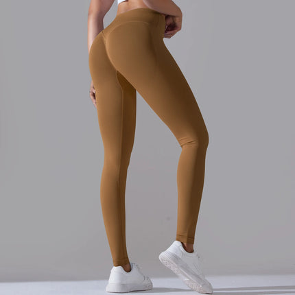 Crossover Waist Women Yoga Leggings Hips Lifting Gym Leggings Seamless Sport Pants High Waist Fitness Leggings Workout Running