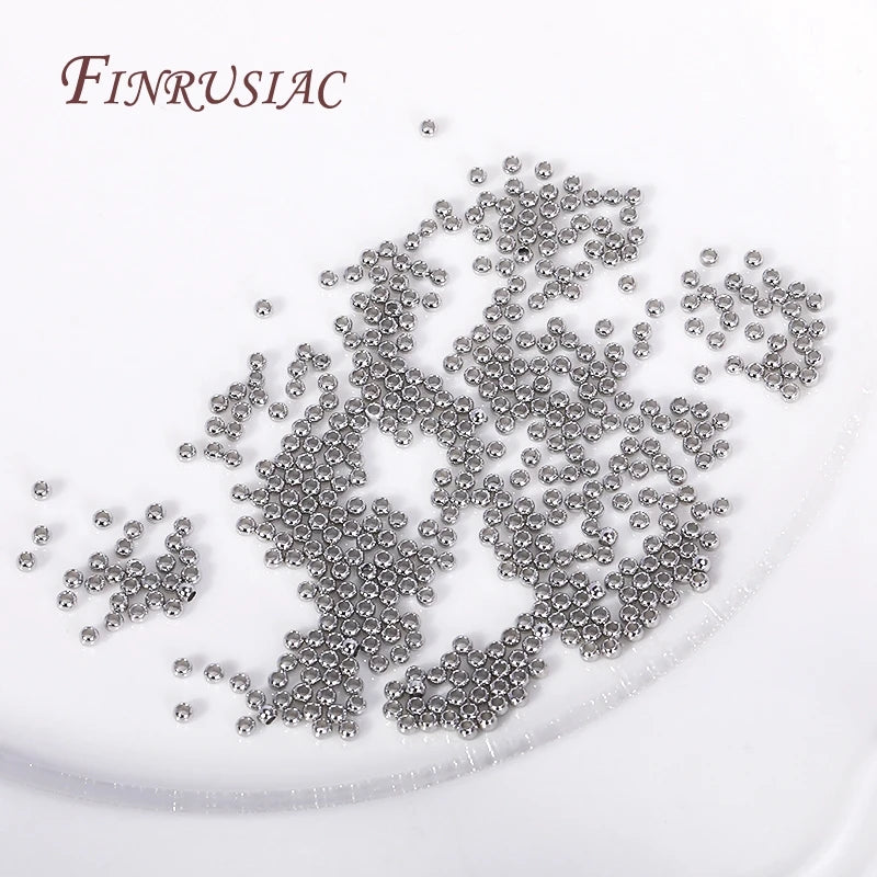 18K Gold Plated Separators For Bead,Spacers Beads For Jewelry Making,Brass Metal Round Beads,DIY Bracelets/Necklace Accessories