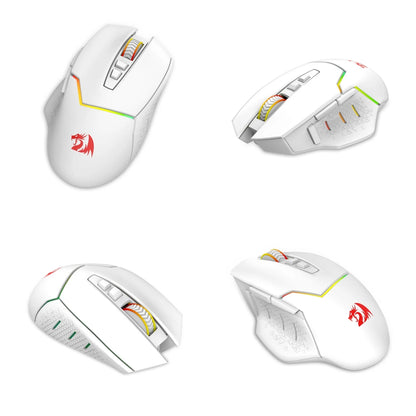 Redragon M690 PRO Wireless Gaming Mouse 8000 DPI Wired Mouse Rapid Fire Key 8 Macro Buttons for PC/Mac/Laptop, Black/White Mouse