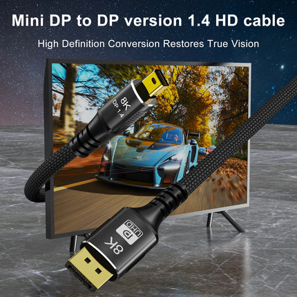 8K Mini DisplayPort to DisplayPort Cable DP1.4 8K 60Hz Bi-Directional Transmission DP to Mini DP Cables for MacBook Air Monitor