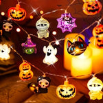 1pcs Halloween LED String Lights Ghost Witch Cat Pumpkin Spider Web Hanging Lamp for Home Halloween Party Decoration Props 2025