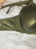 Pu leather fabric women's underwear with underwire pull-up thin mold cup sexy bra