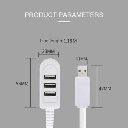 3 In 1 USB Splitter Socket Multi-function 3A Charger Converter USB Port Hub Digital Data Cables Accessories Extension Cable Line