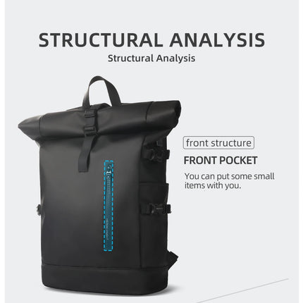 HK Expandable Travel Backpack Men Large Capacity Waterproof 15.6” Laptop Bag Hiking Rucksack Cycling Daypack Bag with USB Port