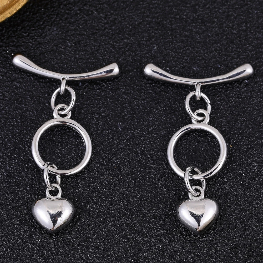 Juya Handmade 18K Gold Silver Plated Fastener Bail Connector Clasps Accessories For Needlework Pearls Beads Jewelry Making