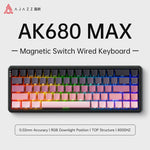 AJAZZ AK680 MAX Magnetic Switch Mechanical Keyboard 60% Rapid Trigger 0.01mm 8K/1K Return 68 keys Wired/Wireless Gaming Keybaord