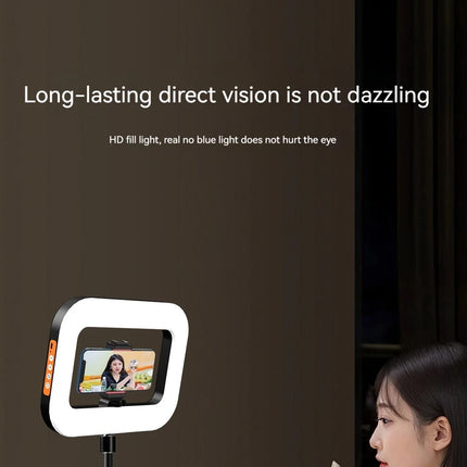 New Handheld Ring LED Rechargeable Fill light Portable Mobile Phone Live Broadcast Photography Desktop Rabbit Cage Selfie Light