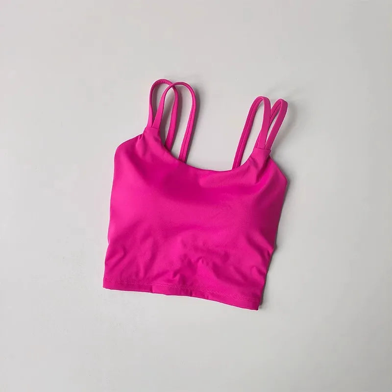 Women's Sports Bras Fitness Top, Sexy Lingerie, Push Up Fixed Pad, Yoga Bra, Back knotted Underwear, Running Vest, Gym Tops