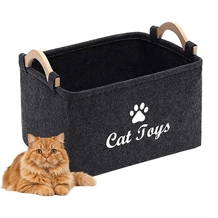 Felt Pet Toy Box Cat and Dog Toy Storage Box Pet Box Toy Storage Box, Suitable for Organizing Pet Supplies Collar Accessories