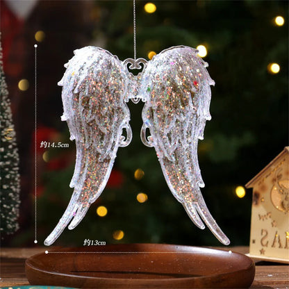 1Pcs Crystal Clear Snowflake Christmas Tree Pendants Icicle Decorations For Holiday Winter Party Transparent Hanging Ornament