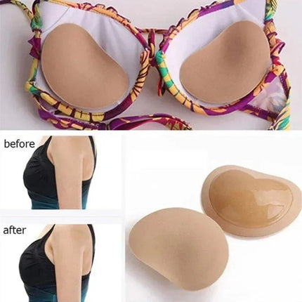 2pcs Silicone Bra Inserts Breast Pads Sticky Push-up Women Bra Cup Thicker Nipple Cover Patch Bikini Inserts for Swimsuit Gifts