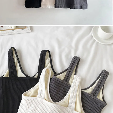 Camisole Warm Sling Vest Top Bottoming Cloth Winter Velvet Thickened Undershirt Women Solid Color Slim Cozy Thermal Underwear