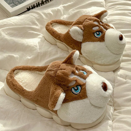 Winter Men Warm Slippers Lightness Leisure Couples Non-slip Indoor Home Shoes Flats Indoor Plush Casual Shoes Halloween Light