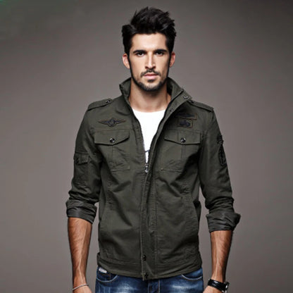 New 2023 Casual Army Military Jacket Men Plus Size M-6XL Jaqueta masculina Air force one Spring & Autumn Cargo Mens Jackets Coat