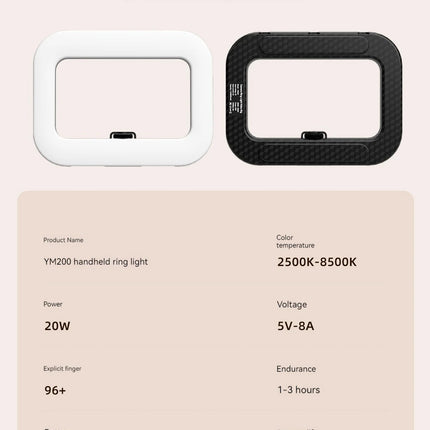 New Handheld Ring LED Rechargeable Fill light Portable Mobile Phone Live Broadcast Photography Desktop Rabbit Cage Selfie Light