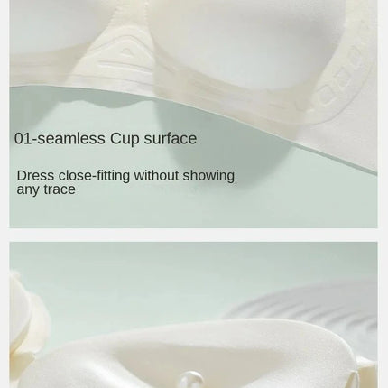 Flat Chest Solution Bra for Women Thickened Push Up Cups No Steel Ring Seamless Invisible Lift Small Chest Enhancement B C Cup