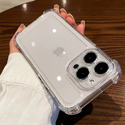 Clear Phone Case For iPhone 16 15 14 13 12 11 Pro Max XR XS 8 Plus Silicone Bumper Transparent Hard Back Cover