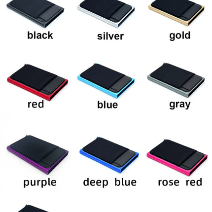 Slim Aluminum Card Wallet With Elasticity Back Pouch ID Credit Card Holder Mini RFID Wallet Automatic Pop up Bank Card Case