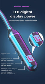 Wireless Earphones 5.3 Neckband Headphones Gaming LED Display Stereo Sports Headset Halter Waterproof Magnetic Earbuds