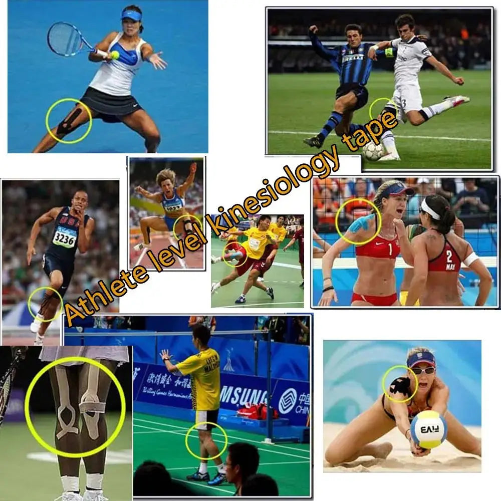 Tapes Kinesio Elastic Bandage Knee Pads Tapes Kinesiology Support Pads Locking Sports Self-Adhesive Venda Kinesiotape Bandage ￼