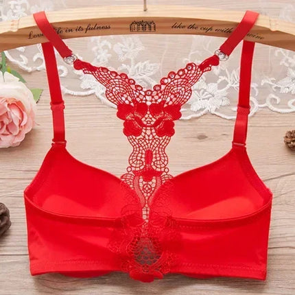 Sexy lace Women's underwear The anterior Y type beauty bra smooth thin girl underwear