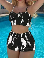 Drawstring Front Shorts Bikinis 2025 High Waist Swimsuit Women Swimwear Female Bathers Bathing Swimming Swim Suit Beachwear