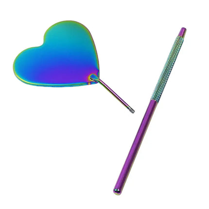 1pcs Heart Shape Eyelash Mirror Magnifying Long Handle Mirror For Checking False Eyelashes Extension Supplies Beauty Makeup Tool