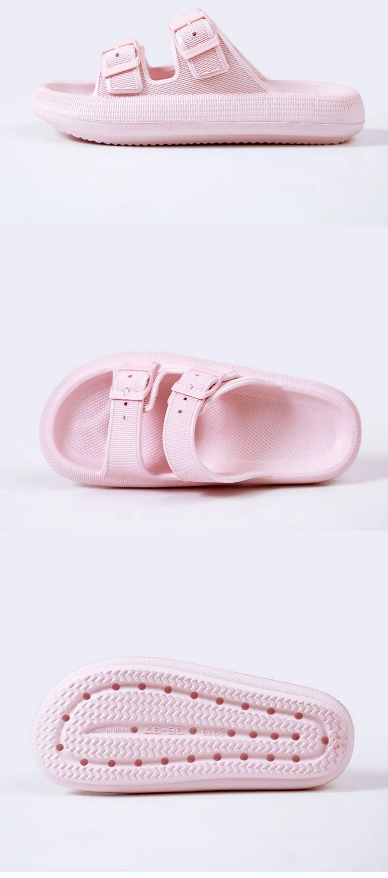 Fashion Buckle Thick Platform Slippers Women Home Soft Sole eva Cloud Slides Sandals Woman 2023 Summer Non Slip Beach Flip Flops