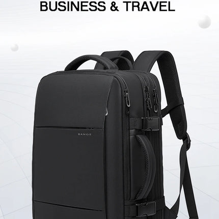 BANGE Aesthetic Men Business Backpack School Expandable USB Bag, Large Capacity 17.3 Laptop Waterproof Fashion Travel Backpack