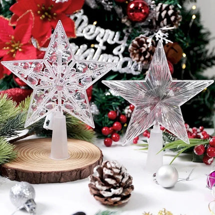 15/18cm Christmas Decoration LED Star Light Christmas Tree Pendant Ornaments for Home Decor Navidad New Year 2025 Gift Accessory