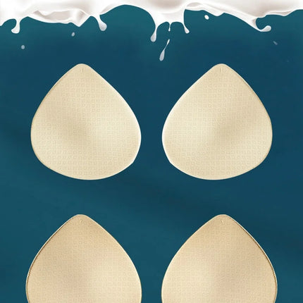 1Pair Thick Latex Bra Pads Push Up Breast Enhancer Removeable Bra Padding Inserts Cups For Women's Bras Swimsuit Bikini Padding