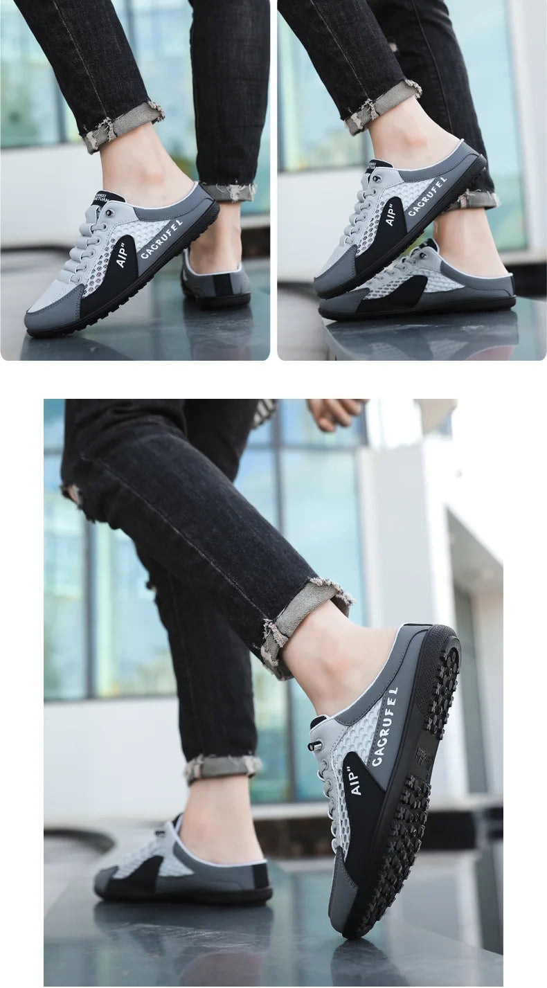 Men's Fashion Soft-soled Half Slippers Summer Men Trendy Bottom Casual Shoes Soft Sole Support Shoes Sneakers Zapatos De Hombre