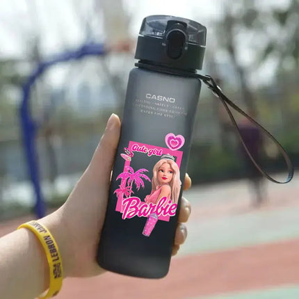 Barbie 560ML Water Cup Portable Plastic Cartoon  Adult Outdoor Large Capacity Children's Sports Water Bottle Drinking Girl Gifts