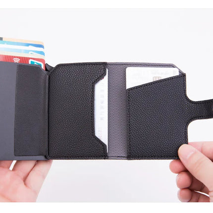 Top Quality Wallets Men Money Bag Automatic Pop-up Metal Aluminum Shell Money Minimalist Credit Card Holder RFID Blocking