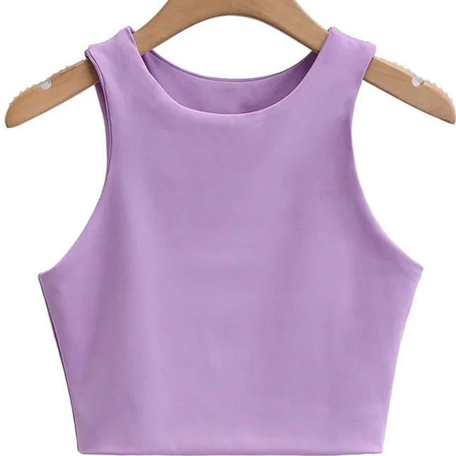 2023 Summer Fashion Women Sexy Slim Tops O-neck Sleeveless Double Nylon Ladies Good Quality Tank Tops 6 Colors
