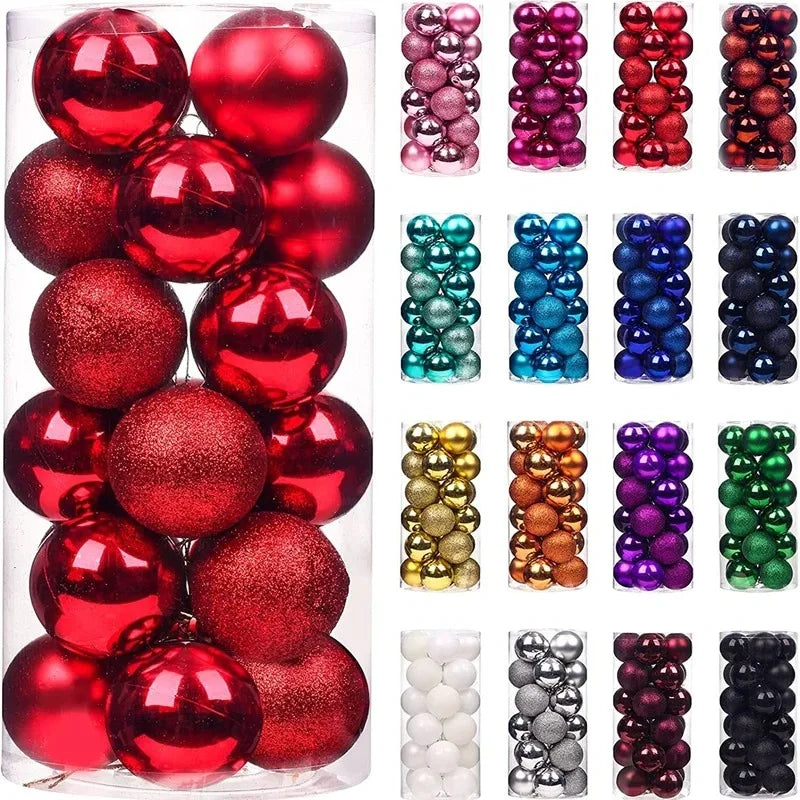24/36Pcs 3/4CM Christmas Decoration Ball Christmas Tree Ornaments for Home Decor New Year 2025 Navidad Pendant Ball Accessories