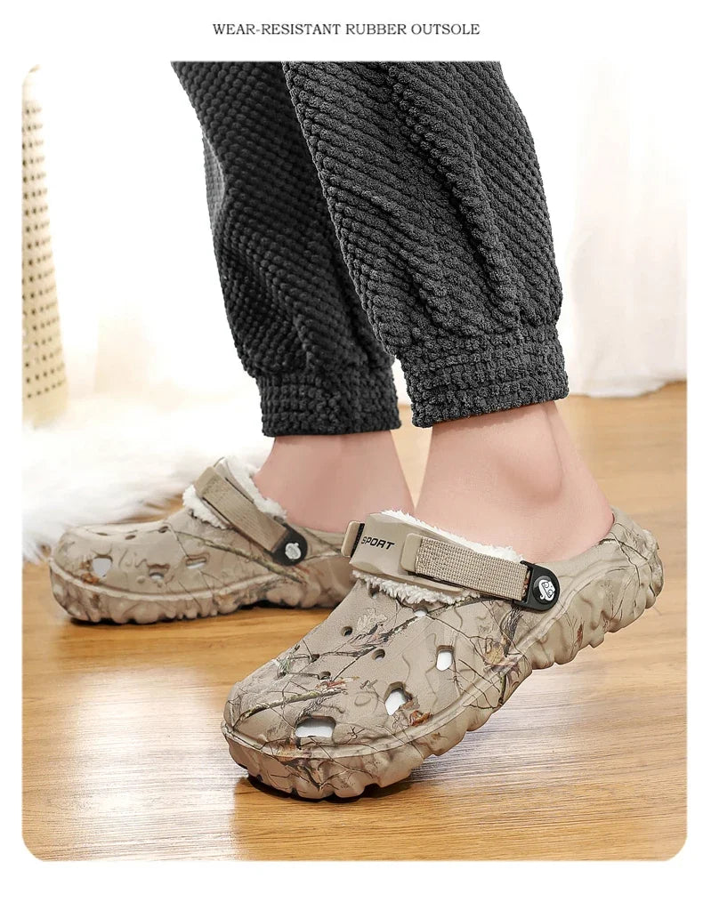 YRZL Winter Colgs Slippers Men's Shoes Men Beach Working Garden Shoe Home Soft Plush Slippers Bedroom Fuzzy Shoes Indoor Outdoor