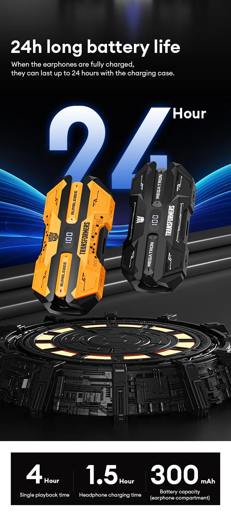 Genuine TRANSFORMERS TF-T51 Bluetooth Wireless Earphones Low Latency Gaming Earbuds Long Endurance High Music Headphones Choice