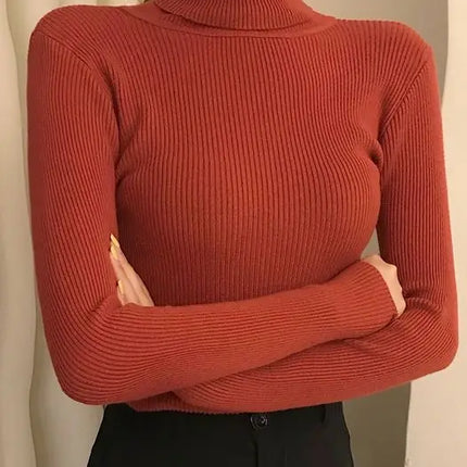 Women Fall Turtleneck Sweater Knitted Soft Pullovers Cashmere Jumpers Basic Soft Sweaters For Women 2024 Autumn Winter