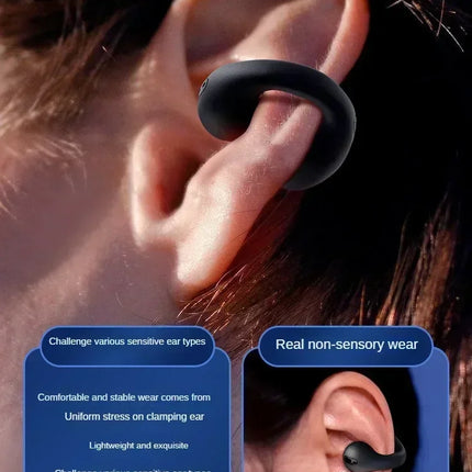 NEW Bluetooth 5.3 Wireless Bone Conduction Headphones T75 Clip Ear Music Noise Canceling Headset HD Call Sports Gaming Earphone