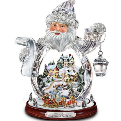 Christmas Tree Rotating Sculpture Train Decorations Paste Window  Stickers