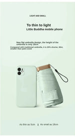 Mini Sun Umbrella Pocket Rain Umbrella Vinyl Folding UV Ultraviolet Protection Sun Shade Pocket Parasol Capsule