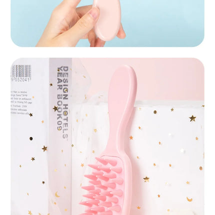 Silicone Shampoo Brush Scalp Massage Brush Head Washing Comb Long Handle Hair Massager Bath Brush Body Scrubber Hair Accessories