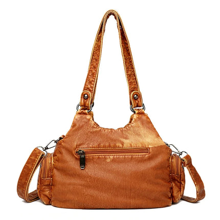 Y2k Women Shoulder Bag Vintage Punk Goth Fashion Designer Leather Tote Bag Large Capacity Rivet Motorcycle Handbag