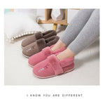 Bebealy Men Shoes Fur Women Slippers Winter House Shoes For Women Indoor Plush Warm Women Shoes 2024 Casual Home Shoes For Men