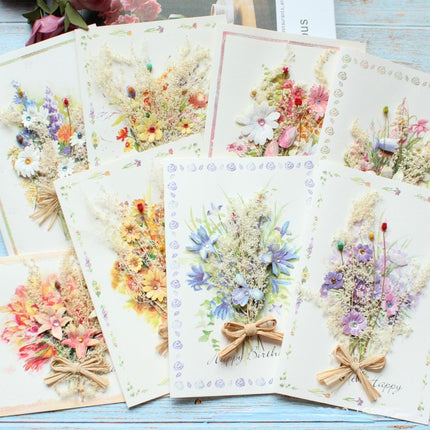 New Romantic Flower Birthday Christmas Card Greeting Cards Set Postcard Party Wedding Thank You Decorations Creative Girl Gifts